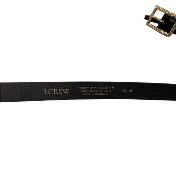 J.Crew Womens Classic Italian Leather Belt Twisted Buckle Black M - Picture 7 of 7